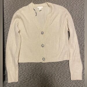 H&M Women's Beige Ribbed Cardigan